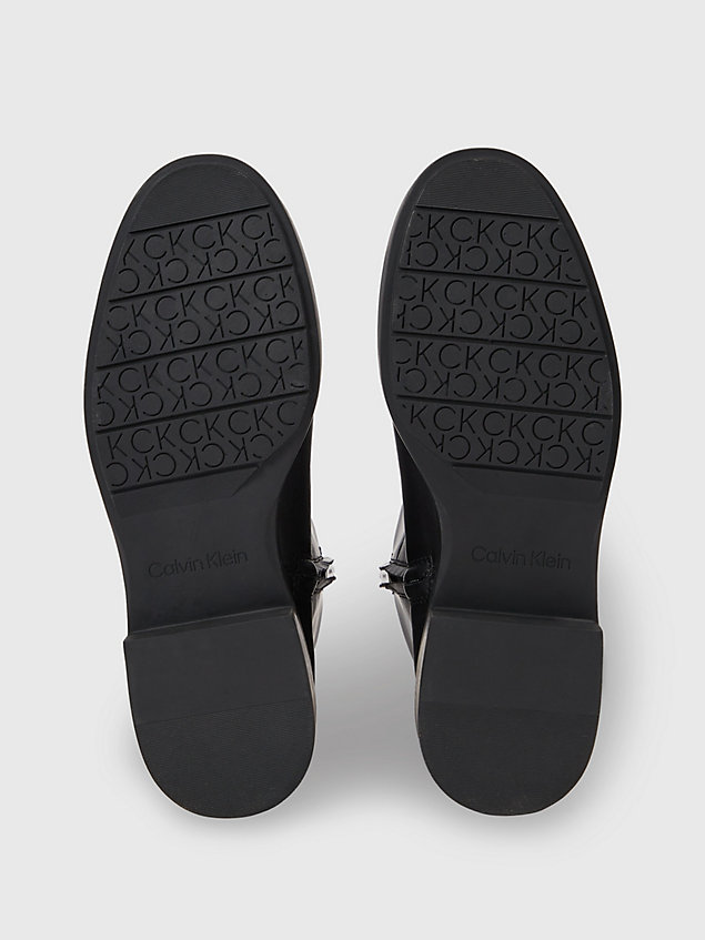 black skórzane buty za kostkę dla kobiety - calvin klein