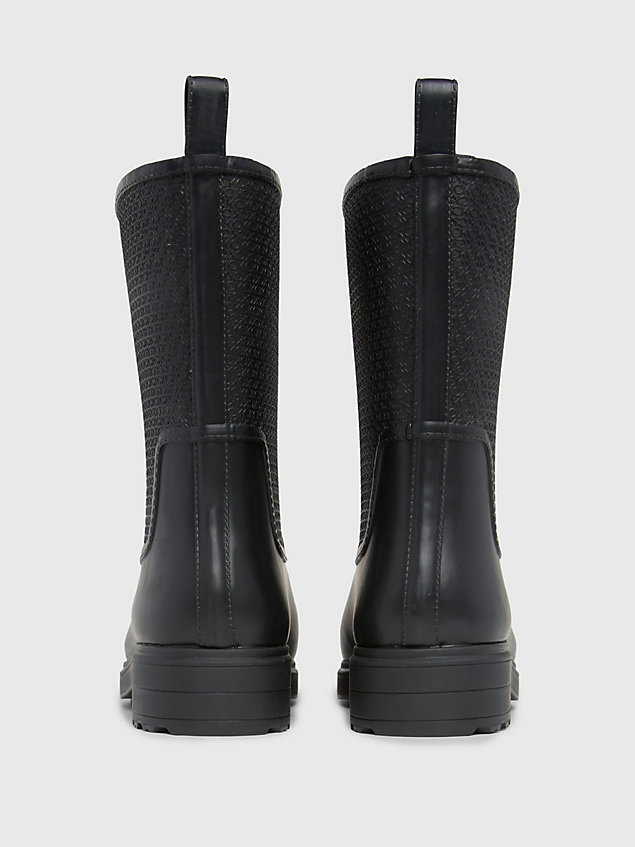 bottes de pluie avec logo black pour femmes calvin klein