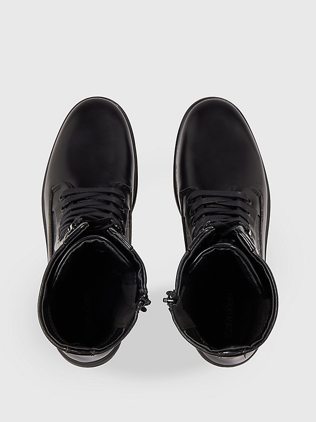 black leder-boots für damen - calvin klein