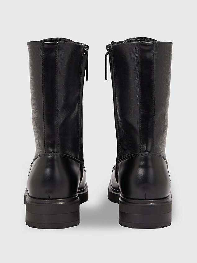black skórzane buty za kostkę dla kobiety - calvin klein
