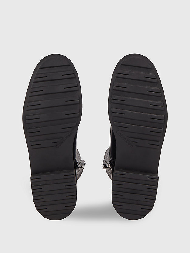 ck black skórzane buty za kostkę dla kobiety - calvin klein