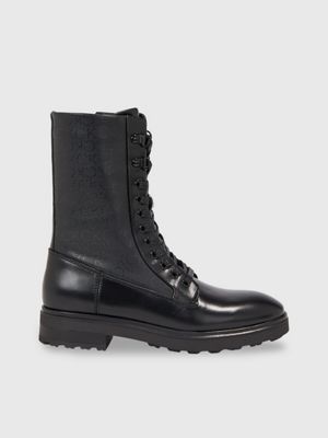 Calvin klein black shop boots with gold zipper