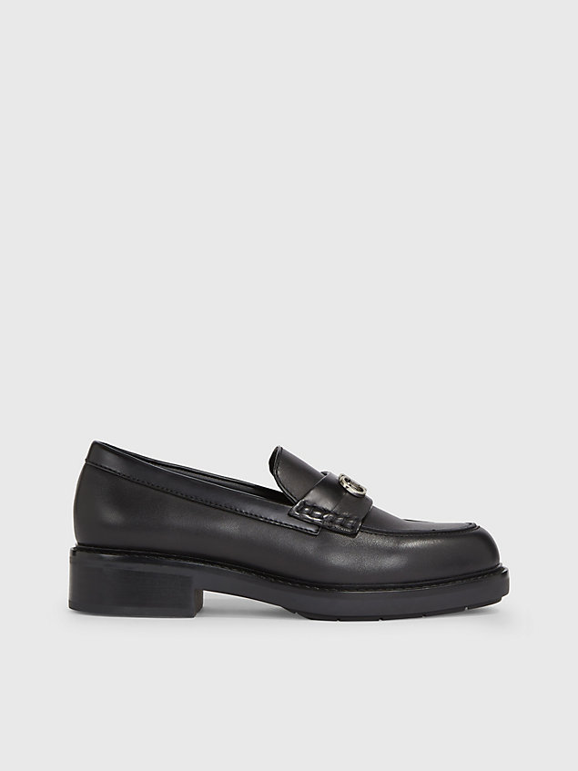 black leather loafers for women calvin klein