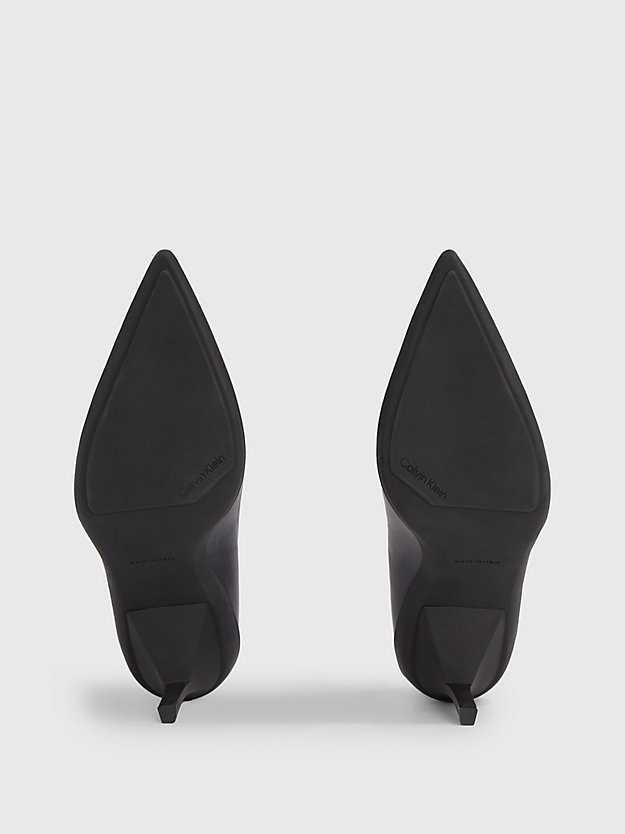 ck black leather stiletto pumps for women calvin klein