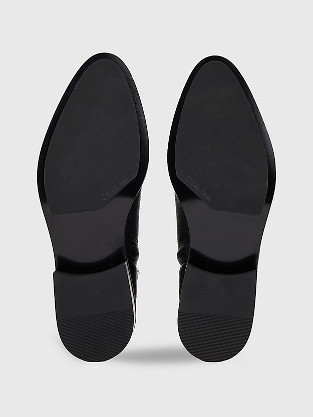 ck black ankle-boots aus leder für damen - calvin klein