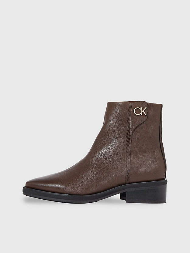 moor leather ankle boots for women calvin klein