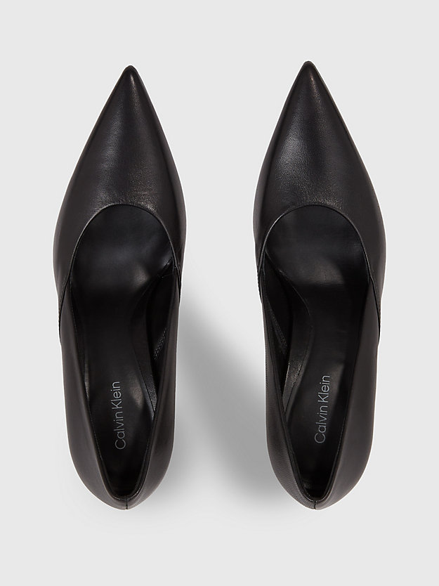zapatos de salón con tacón de aguja de piel ck black de mujer calvin klein