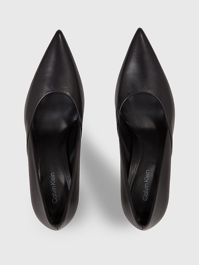 zapatos de salón con tacón de aguja de piel black de mujer calvin klein