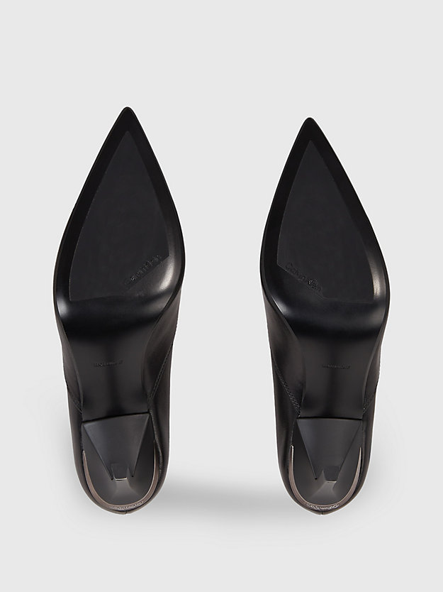 zapatos de salón con tacón de aguja de piel ck black de mujer calvin klein