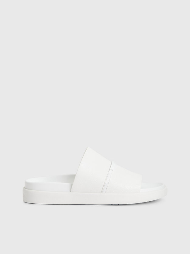bright white crackle leather sandals for women calvin klein