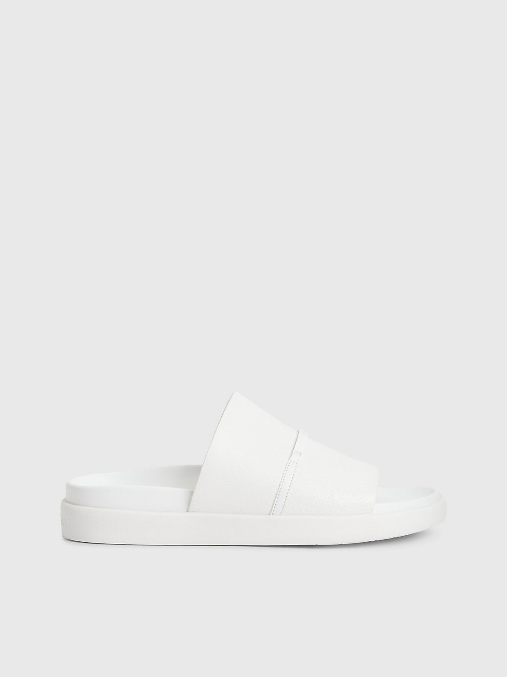 BRIGHT WHITE Crackle Leather Sandals undefined women Calvin Klein