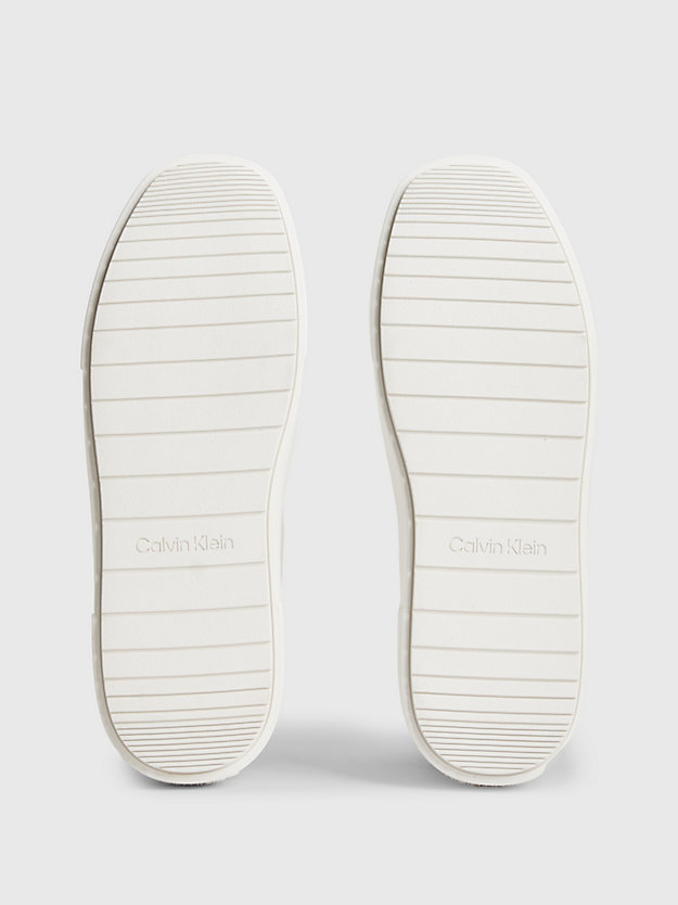 zapatillas de plataforma de piel white/black de mujer calvin klein