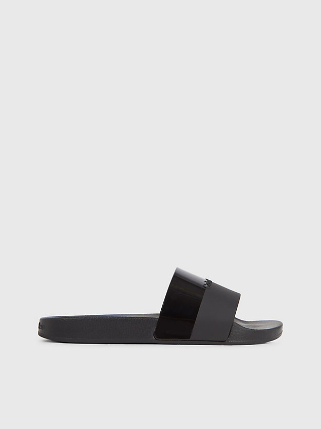 ck black logo-slippers für damen - calvin klein