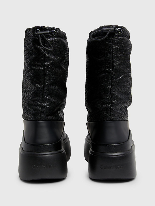 botas de nieve con plataforma black/white de mujeres calvin klein