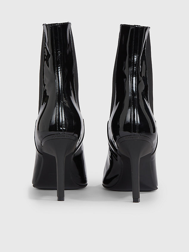 black stiletto-chelsea-boots aus leder für damen - calvin klein