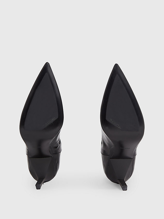 black sztyblety na szpilkach z lakierowanej skóry dla kobiety - calvin klein