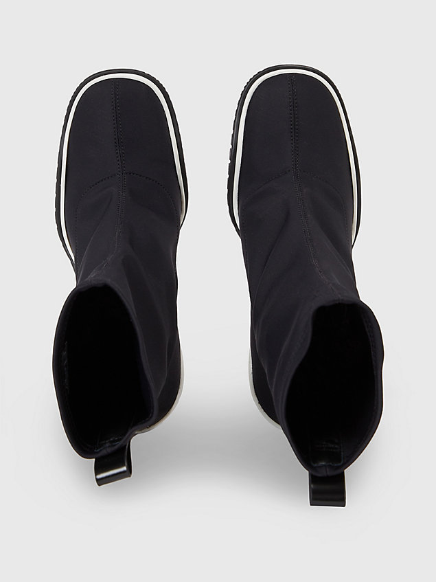 black neoprene heeled ankle boots for women calvin klein