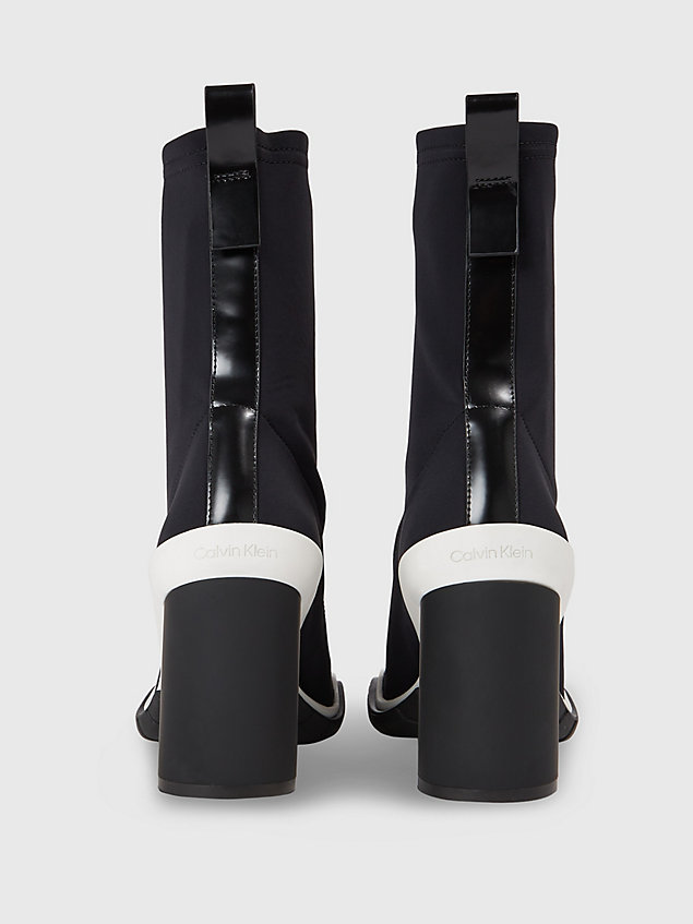black ankle-boots mit neopren-absatz für damen - calvin klein