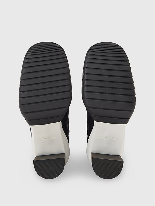 black ankle-boots mit neopren-absatz für damen - calvin klein