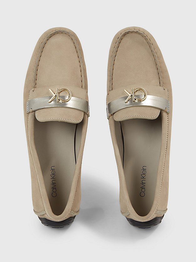 feather gray suede loafers for women calvin klein
