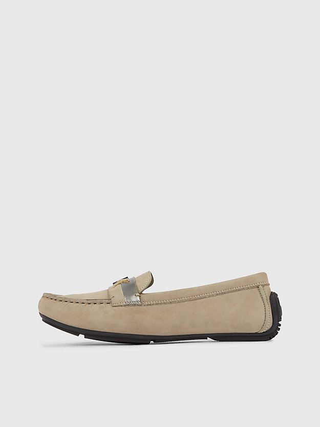 feather gray suede loafers for women calvin klein