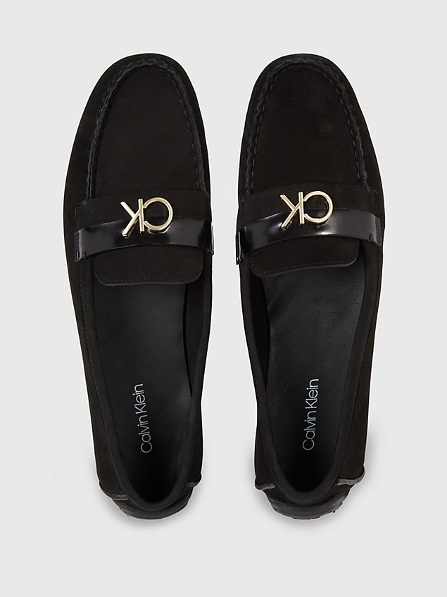 black suede loafers for women calvin klein