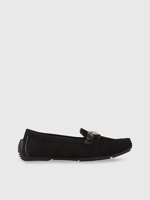 black suede loafers for women calvin klein