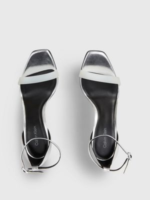 Calvin Klein logo-lettering Platform Wedge Sandals - Black