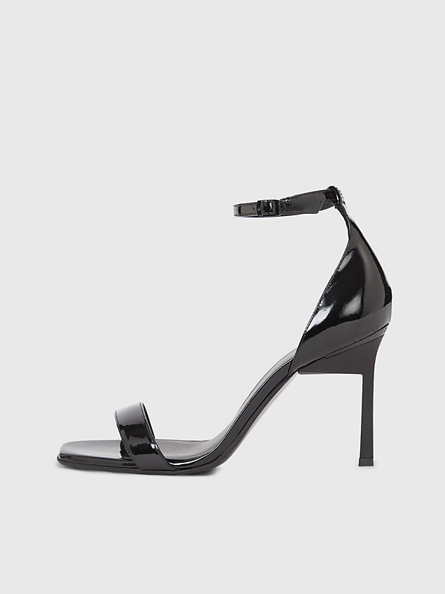 black patent leather stiletto sandals for women calvin klein