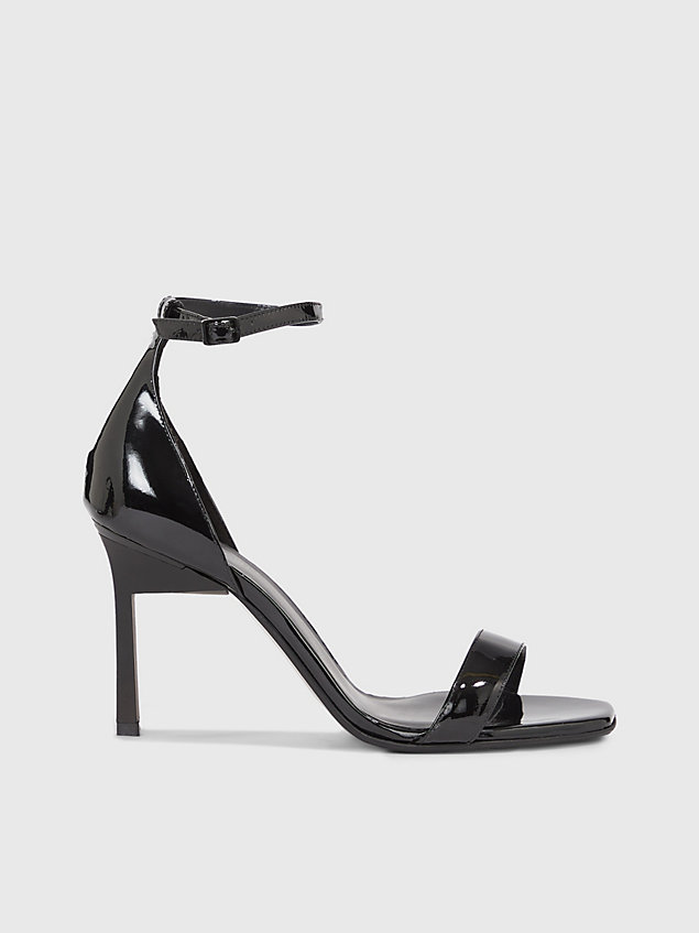 black patent leather stiletto sandals for women calvin klein
