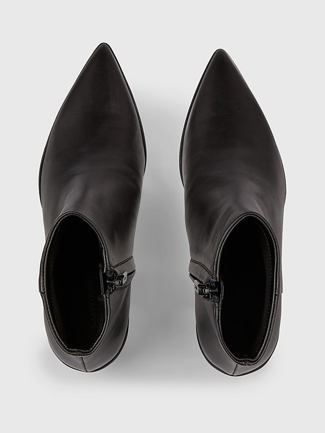black ankle-boots aus leder für damen - calvin klein
