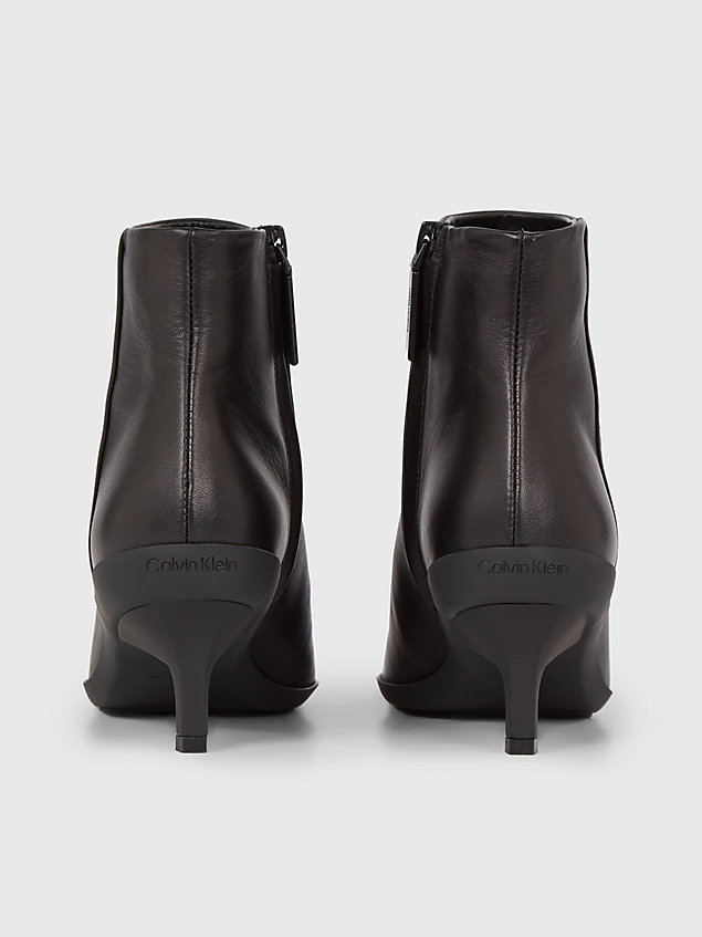 black leather ankle boots for women calvin klein