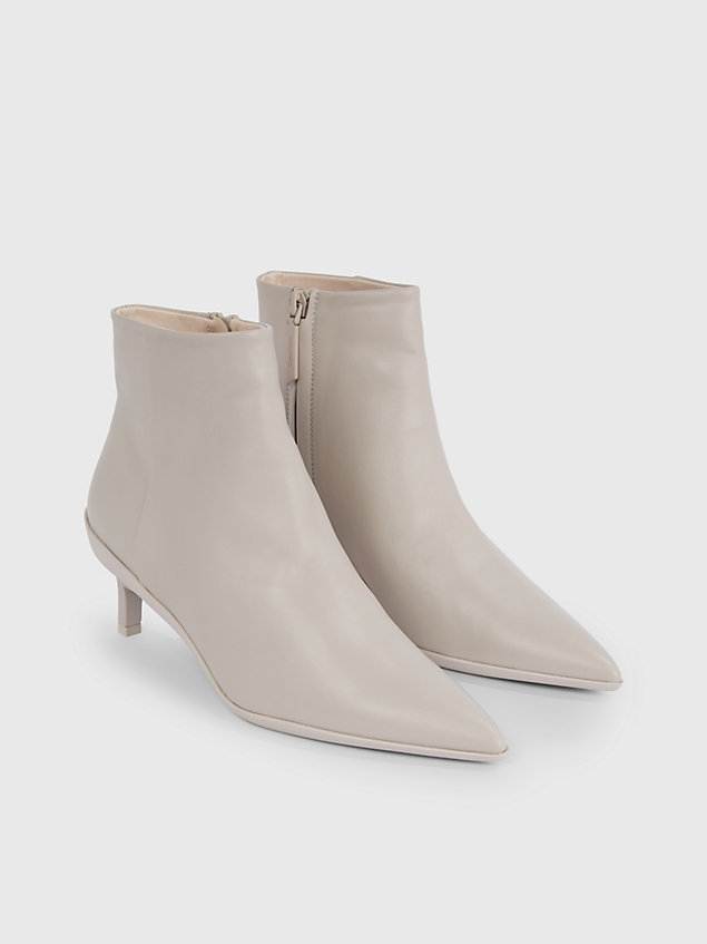 grey leather ankle boots for women calvin klein