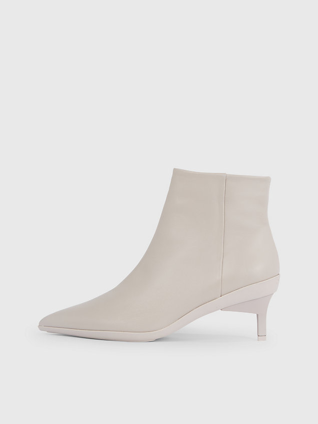 grey leather ankle boots for women calvin klein