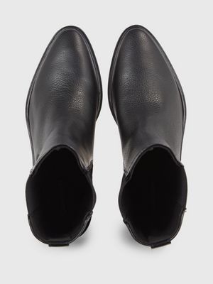 ck black chelsea-boots aus leder für damen - calvin klein