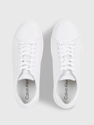 Calvin klein white outlet leather sneakers