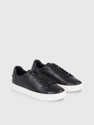 Leather trainers black store womens