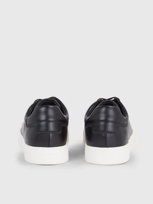 Calvin klein deals black leather trainers