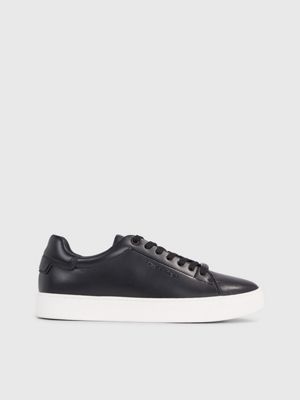 Black sneakers leather store womens