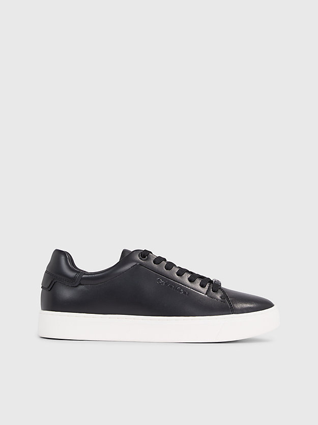 ck black leather trainers for women calvin klein