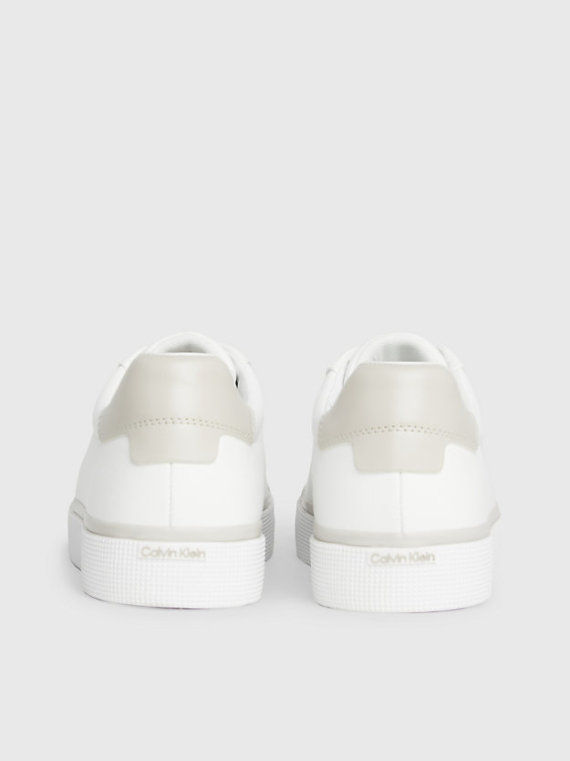 white/morning haze leder-sneakers für damen - calvin klein
