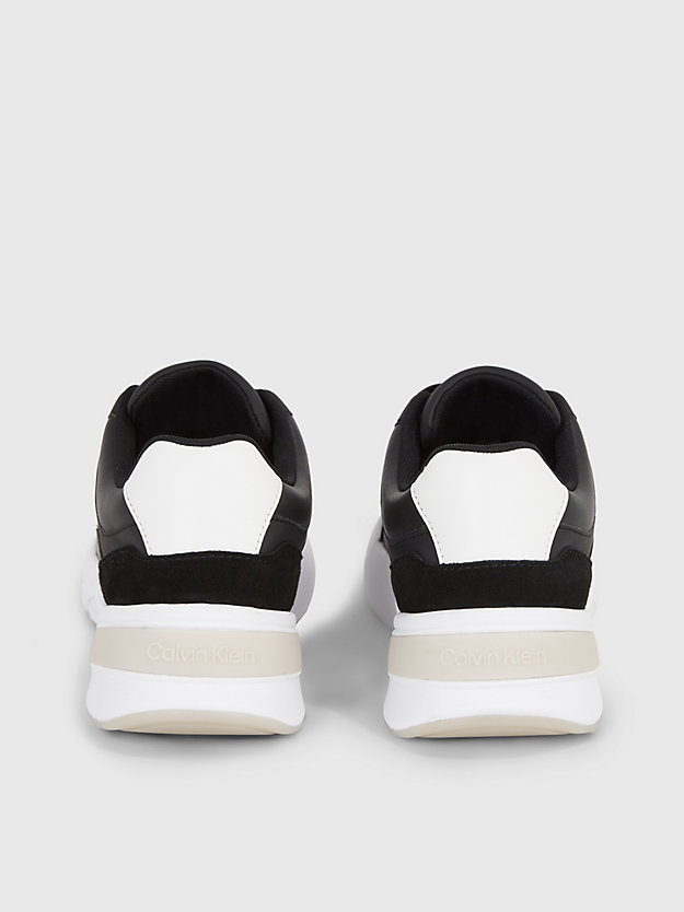 black/white leder-sneakers für damen - calvin klein