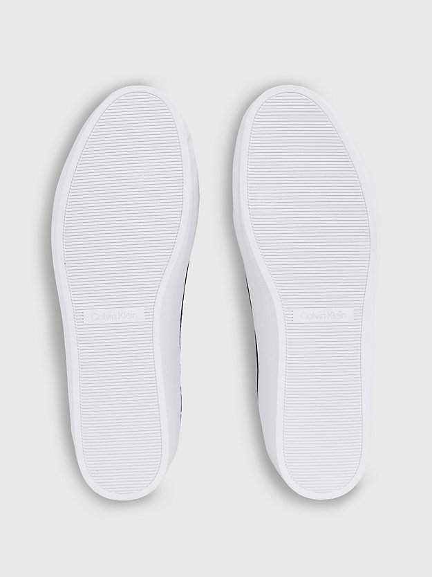 sneaker con platform in pelle con logo black/white da donne calvin klein