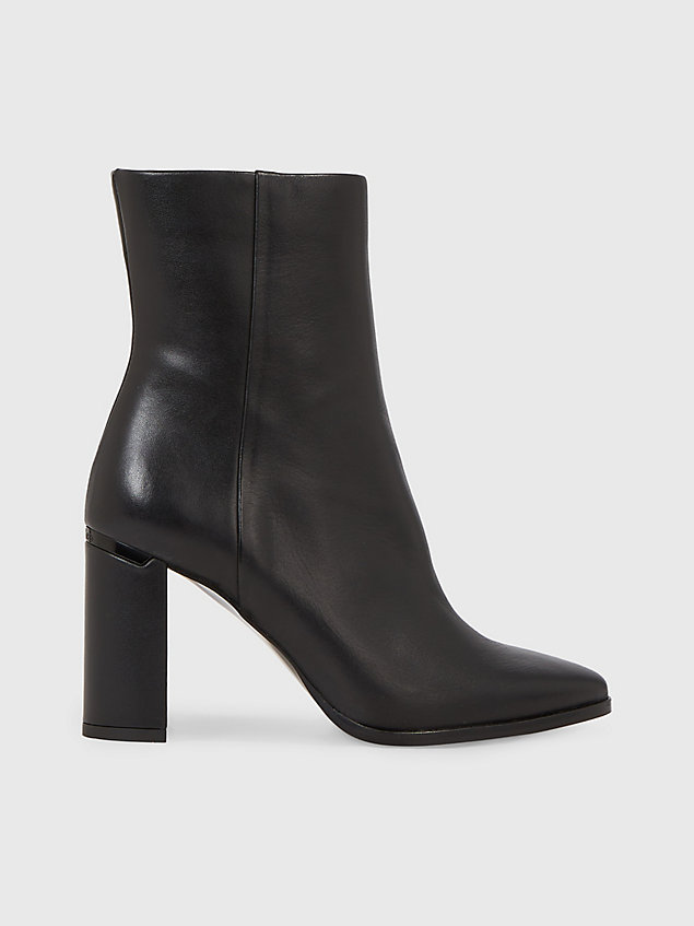  leather heeled ankle boots for women calvin klein
