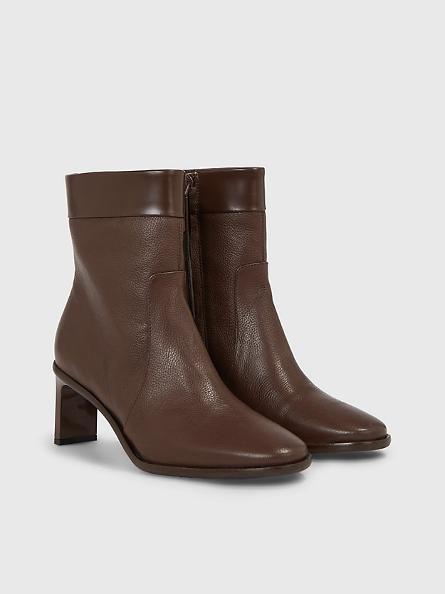 moor leather heeled ankle boots for women calvin klein