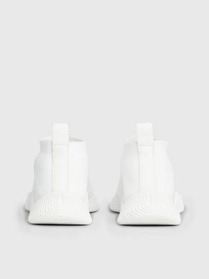 white slip-on sock trainers for women calvin klein