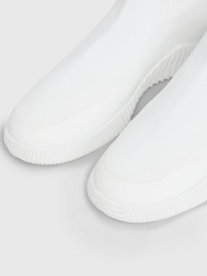 white slip-on sock trainers for women calvin klein