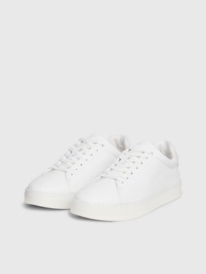 white leather trainers for women calvin klein