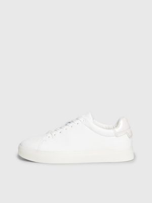 white leather trainers for women calvin klein