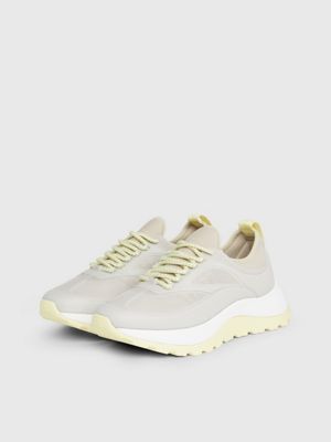 stony beige/tender yellow trainers for women calvin klein